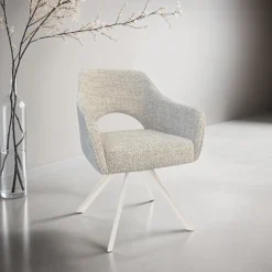 Livingfurn Draaibare Eetkamerstoel Helen* Draaibare Eetkamerstoelen|Eetkamerstoelen Met Armleuning