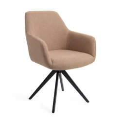 Jesper Home Draaibare Eetkamerstoel Hiroo Turn Black* Beige Eetkamerstoelen|Draaibare Eetkamerstoelen