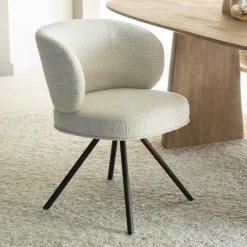 Eleonora Draaibare Eetkamerstoel Jayson Chenille* Chenille Eetkamerstoelen|Draaibare Eetkamerstoelen