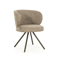 Eleonora Draaibare Eetkamerstoel Jayson Chenille* Chenille Eetkamerstoelen|Draaibare Eetkamerstoelen