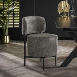 LifestyleFurn Draaibare Eetkamerstoel Karlita Bouclé* Eetkamerstoelen Bouclé / Teddy|Eetkamerstoelen Zonder Armleuning