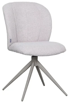 LABEL51 Draaibare Eetkamerstoel Kimo Bouclé* Eetkamerstoelen Bouclé / Teddy|Draaibare Eetkamerstoelen