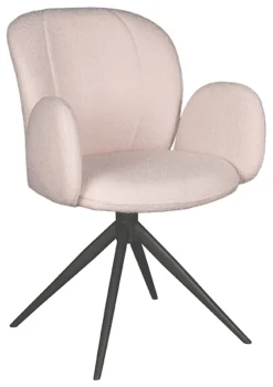 LABEL51 Draaibare Eetkamerstoel Kimball Bouclé* Eetkamerstoelen Bouclé / Teddy|Draaibare Eetkamerstoelen