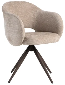 LABEL51 Draaibare Eetkamerstoel Lela Elite stof* Draaibare Eetkamerstoelen|Eetkamerstoelen Met Armleuning