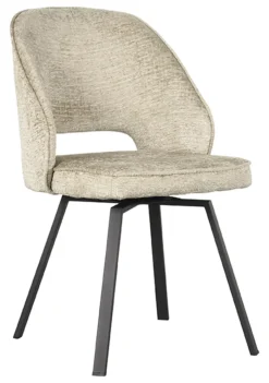 LABEL51 Draaibare Eetkamerstoel Lewis Elegance stof* Beige Eetkamerstoelen|Draaibare Eetkamerstoelen
