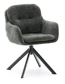 Kave Home Draaibare Eetkamerstoel Lexa Chenille* Chenille Eetkamerstoelen|Beige Eetkamerstoelen