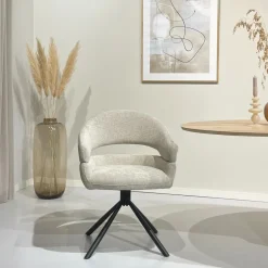 Livingfurn Draaibare Eetkamerstoel Linn* Draaibare Eetkamerstoelen|Eetkamerstoelen Met Armleuning