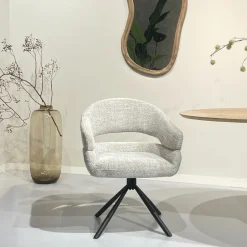 Livingfurn Draaibare Eetkamerstoel Linn* Draaibare Eetkamerstoelen|Eetkamerstoelen Met Armleuning