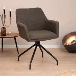 Sohome Draaibare Eetkamerstoel Lori Bouclé* Eetkamerstoelen Bouclé / Teddy|Draaibare Eetkamerstoelen