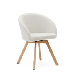 Kave Home Draaibare Eetkamerstoel Marvin Chenille* Chenille Eetkamerstoelen|Draaibare Eetkamerstoelen