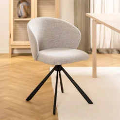 Bendt Draaibare Eetkamerstoel Marranda Stof* Beige Eetkamerstoelen|Eetkamerstoelen Zonder Armleuning