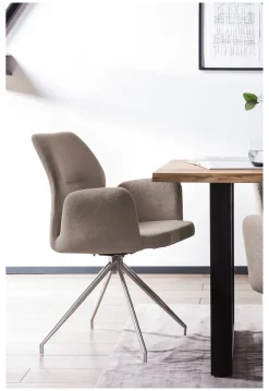 Artistiq Living Draaibare Eetkamerstoel Meika Structuurstof, kleur* Draaibare Eetkamerstoelen|Eetkamerstoelen Met Armleuning