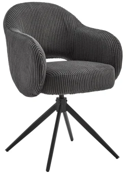 Artistiq Living Draaibare Eetkamerstoel Melodee Ribstof* Eetkamerstoelen Met Armleuning