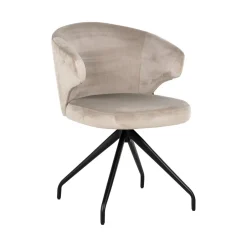 Richmond Interiors Draaibare Eetkamerstoel Milly Velvet, kleur* Eetkamerstoelen Velvet / Fluweel|Draaibare Eetkamerstoelen