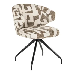 Richmond Interiors Draaibare Eetkamerstoel Milly Graffic stof, kleur* Draaibare Eetkamerstoelen|Eetkamerstoelen Met Armleuning