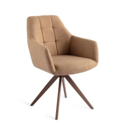 Jesper Home Draaibare Eetkamerstoel Noto Turn Brown* Beige Eetkamerstoelen|Draaibare Eetkamerstoelen