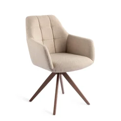 Jesper Home Draaibare Eetkamerstoel Noto Turn Brown* Beige Eetkamerstoelen|Draaibare Eetkamerstoelen