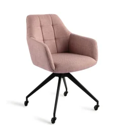 Jesper Home Draaibare Eetkamerstoel Noto Caster Black* Beige Eetkamerstoelen|Draaibare Eetkamerstoelen