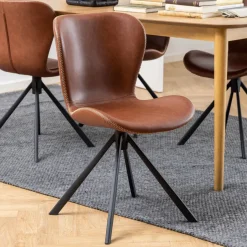Bendt Draaibare Eetkamerstoel Olle PU, kleur* Eetkamerstoelen Met Leer Of Kunstleer|Draaibare Eetkamerstoelen