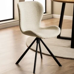 Bendt Draaibare Eetkamerstoel Olle Bouclé* Eetkamerstoelen Bouclé / Teddy|Draaibare Eetkamerstoelen