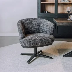 Tower Living Draaibare Eetkamerstoel Perca Lounge* Beige Eetkamerstoelen|Draaibare Eetkamerstoelen