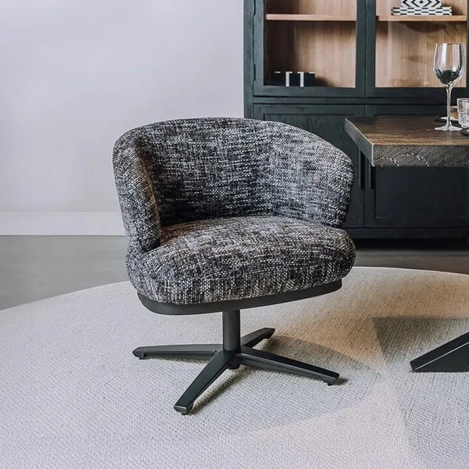 Tower Living Draaibare Eetkamerstoel Perca Lounge* Beige Eetkamerstoelen|Draaibare Eetkamerstoelen