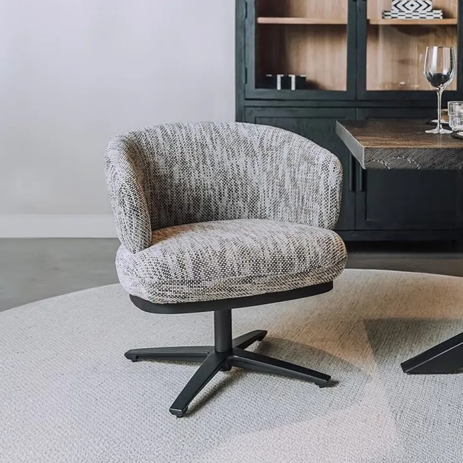 Tower Living Draaibare Eetkamerstoel Perca Lounge* Beige Eetkamerstoelen|Draaibare Eetkamerstoelen