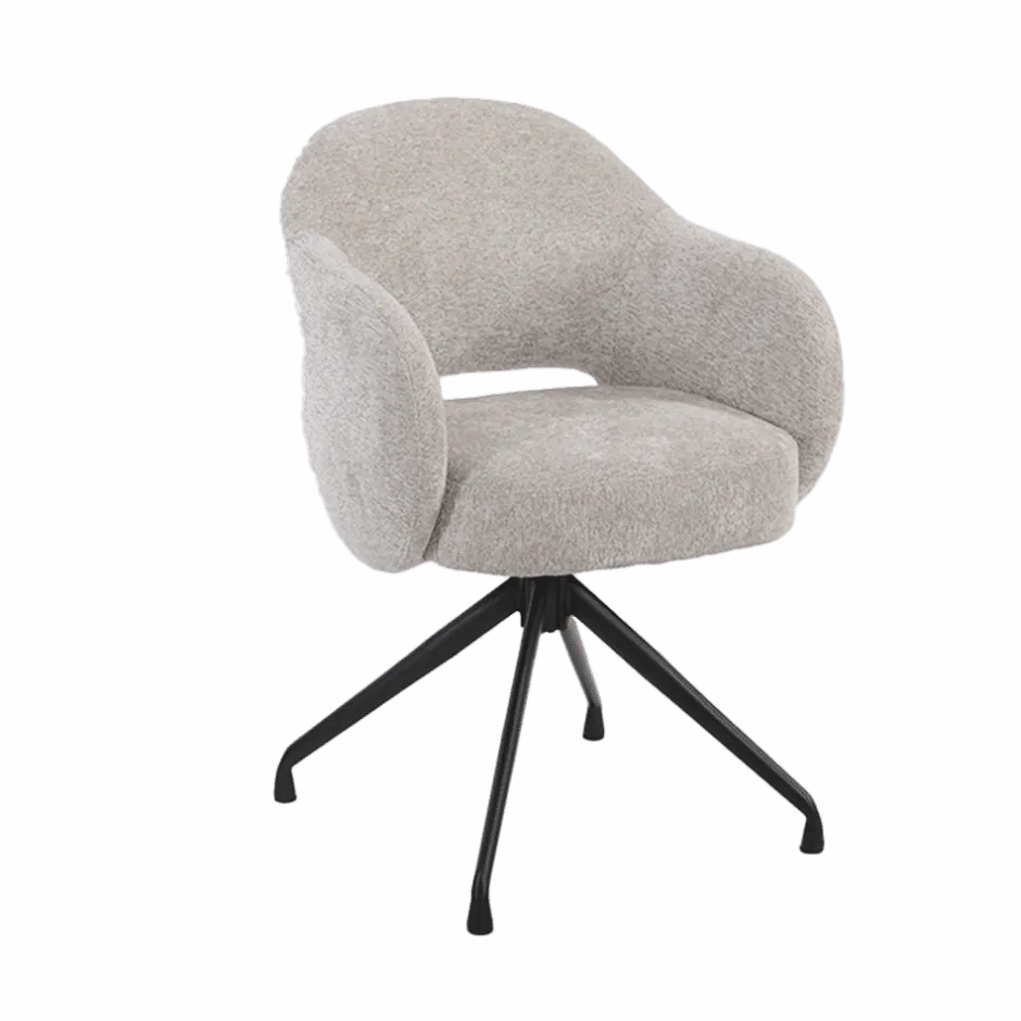 Tower Living Draaibare Eetkamerstoel Porto Geweven stof* Draaibare Eetkamerstoelen|Eetkamerstoelen Met Armleuning