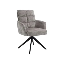 Tower Living Draaibare Eetkamerstoel Rosora Met armleuning, Chenille* Chenille Eetkamerstoelen|Draaibare Eetkamerstoelen