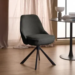 Bendt Draaibare Eetkamerstoel Shavana Chenille* Chenille Eetkamerstoelen|Beige Eetkamerstoelen