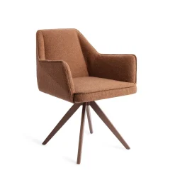 Jesper Home Draaibare Eetkamerstoel Tome Turn Brown* Beige Eetkamerstoelen|Draaibare Eetkamerstoelen