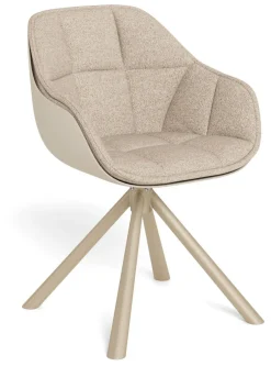 Bendt Draaibare Eetkamerstoel Tywan Bouclé, kleur* Beige Eetkamerstoelen|Draaibare Eetkamerstoelen