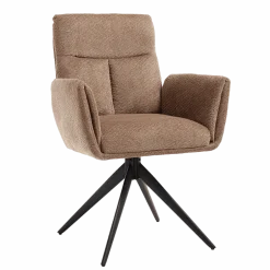 Tower Living Draaibare Eetkamerstoel Varzo Bouclé* Eetkamerstoelen Bouclé / Teddy|Draaibare Eetkamerstoelen