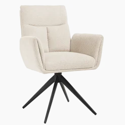 Tower Living Draaibare Eetkamerstoel Varzo Bouclé* Eetkamerstoelen Bouclé / Teddy|Draaibare Eetkamerstoelen