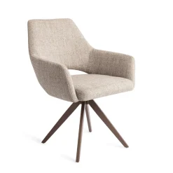 Jesper Home Draaibare Eetkamerstoel Yanai Turn Brown* Beige Eetkamerstoelen|Draaibare Eetkamerstoelen