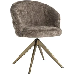 Richmond Interiors Draaibare Eetkamerstoel Zendaya Chenille* Draaibare Eetkamerstoelen|Eetkamerstoelen Met Armleuning