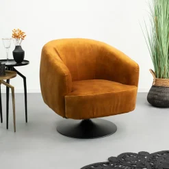 Tower Living Draaibare Fauteuil Barga* Fauteuil Stof / Textiel|Fauteuil Velvet / Fluweel