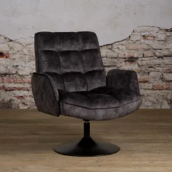 Tower Living Draaibare Fauteuil Tropea Velvet* Fauteuil Stof / Textiel|Fauteuil Velvet / Fluweel