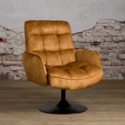 Tower Living Draaibare Fauteuil Tropea Velvet* Fauteuil Stof / Textiel|Fauteuil Velvet / Fluweel