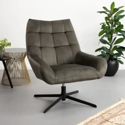 Sohome Draaifauteuil Nela Velvet* Fauteuil Stof / Textiel|Fauteuil Velvet / Fluweel