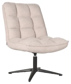 LABEL51 Draaifauteuil Vince Bouclé, kleur* Fauteuil Stof / Textiel|Fauteuil Bouclé / Teddy