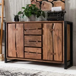 Artistiq Living Dressoir Live Edge Acaciahout en metaal, 140cm* Dressoirs