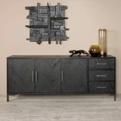 Tower Living Dressoir Ziano Visgraat, kleur zwart* Dressoirs