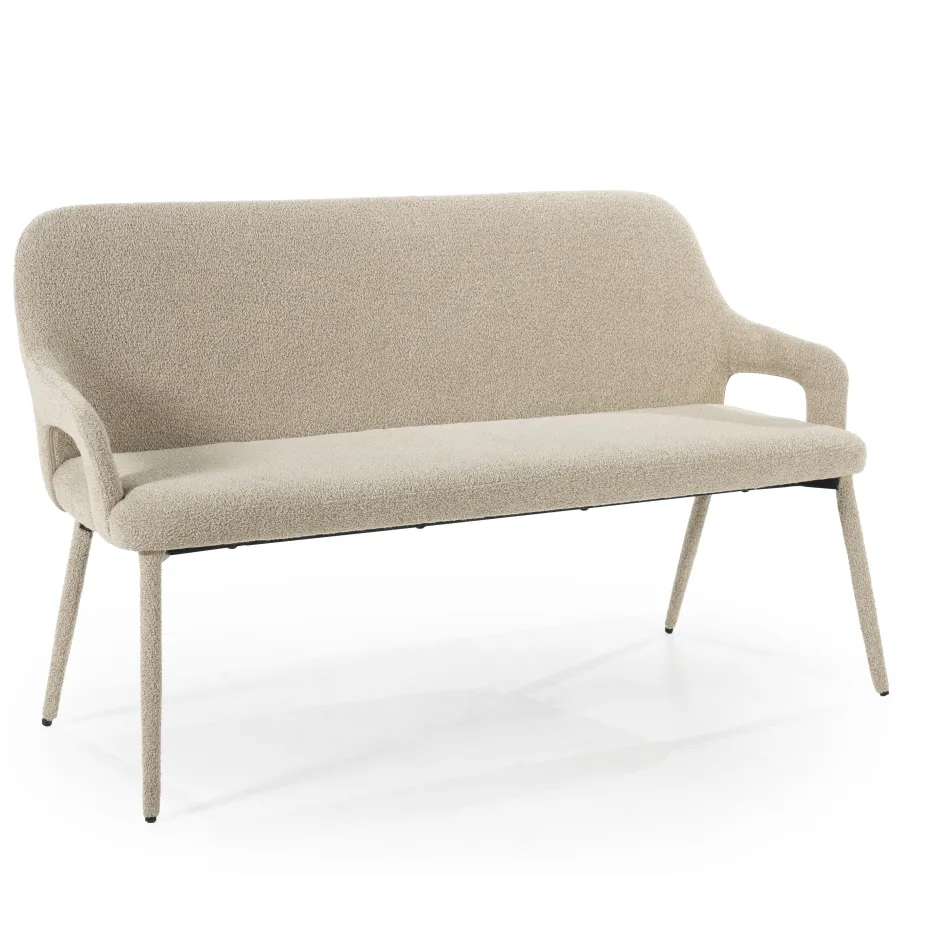 By-Boo Eetkamerbank Fika Bouclé, 140cm* Eetkamerbanken