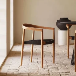 Kave Home Eetkamerstoel Ydalia Teakhout* Terrasstoelen|Eetkamerstoelen Met Armleuning