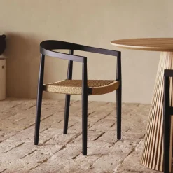 Kave Home Eetkamerstoel Ydalia Teakhout* Terrasstoelen|Eetkamerstoelen Met Armleuning