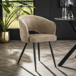 Sohome Eetkamerstoel Aiden Bouclé* Eetkamerstoelen Bouclé / Teddy|Eetkamerstoelen Met Armleuning