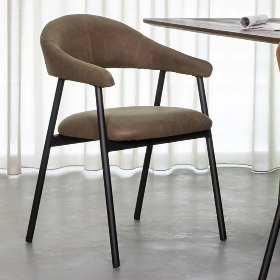 LABEL51 Eetkamerstoel Amaze Micro Suede* Eetkamerstoelen Met Armleuning