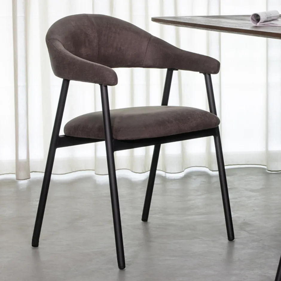 LABEL51 Eetkamerstoel Amaze Micro Suede* Eetkamerstoelen Met Armleuning