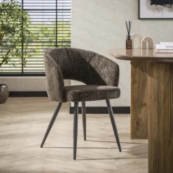 LifestyleFurn Eetkamerstoel Arnie Renegade stof* Beige Eetkamerstoelen|Eetkamerstoelen Met Armleuning